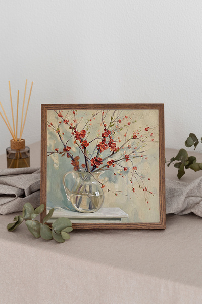 Dekorsiahome Wooden Framed Square Table Tk3497