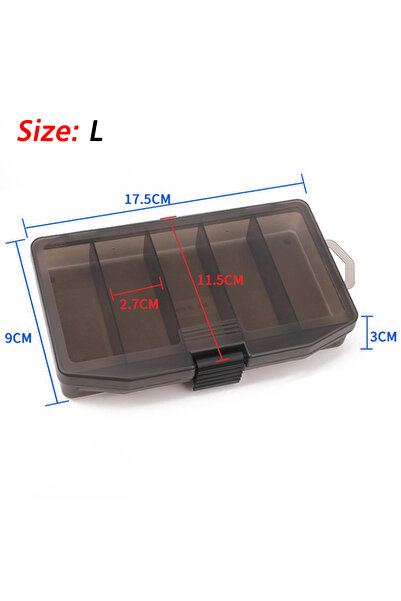 Choice صندوق أدوات صيد كبير أسود اللون بخمسة أقسام، حقيبة تخزين محمولة ذات سع...