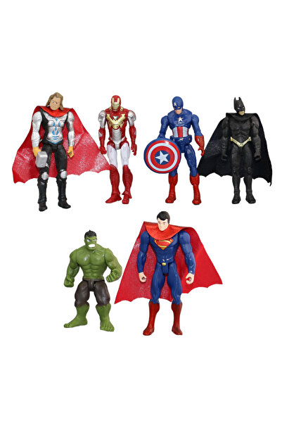 Choice مجموعة من 6 قطع من مجسمات شخصيات مارفل أفنجرز: الرجل الحديدي، هالك، وك...