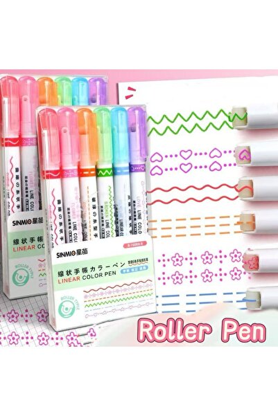 Choice1 12pcs 6-Pack Quick-Dry Wavy Border Highlighters – Fun Patterned Marke...