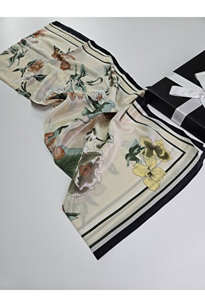 tomrisboutique Luxury Voile Silk Shawl Hijab Foulard Scarf Shawl Floral Patte...