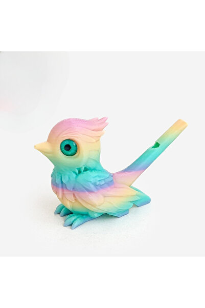 Choice1 لعبة صفارة طائر مطبوع ثلاثية الأبعاد بألوان قوس قزح للأطفال، تعمل بال...
