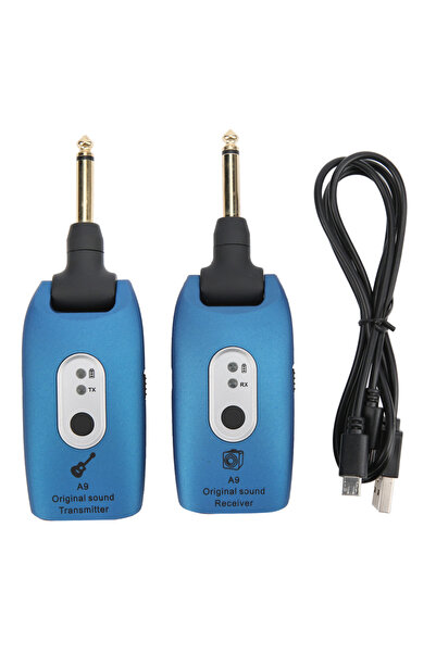 Choice1 Blue Guitar Transmitter Receiver Wireless System A9 2.4GHz USB Cable ...