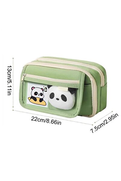 Choice Green Cute Panda Pencil Case Large Capacity Animal Zipper Pouch for Pe...