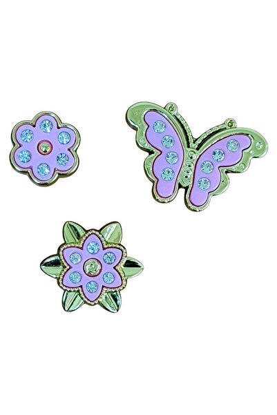 Buki'nin Atölyesi Terlik Süsü Taşlı Karışık 3'Lü Set (Malzemesi Plastiktir)