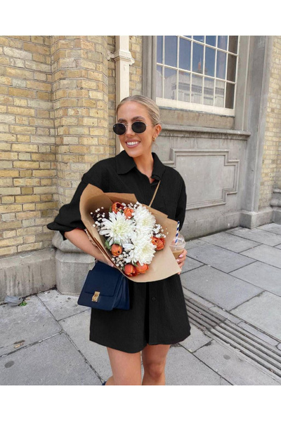 Mad Diva Summer set with shorts and shirt, black