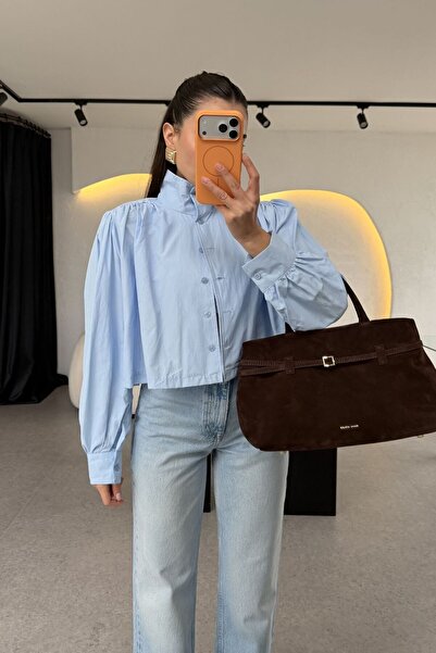 ALVOR Hakim Lapel Balloon Sleeve Crop Shirt