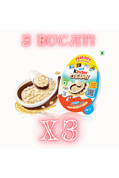 Kinder Creamy Milky Crunchy 19 g, Crunchy Chocolate Cream x3
