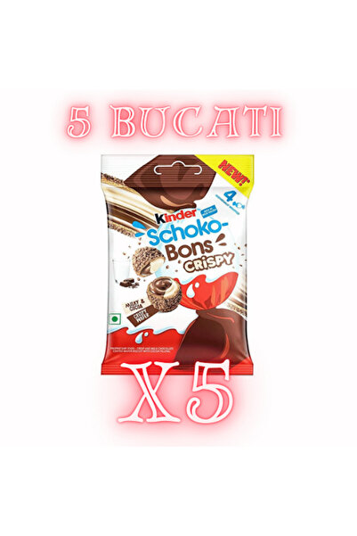 Kinder Bomboane crocante Schoko-Bons, ciocolată cu miez crocant, 22,4 g X5