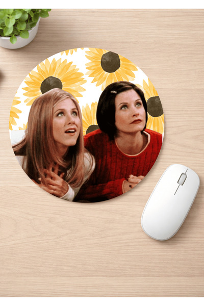 Eylül Design Friends Characters Printed Round Non-Slip Mousepad Ergonomic Mou...