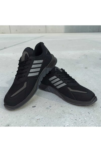 LIGHTINGHM BLACK GREY Pantofi sport confortabili pentru trekking, cu talpă antialunecare șireturi, pentru bărbați Ou încălțăminte outdoor famous Airy Ka