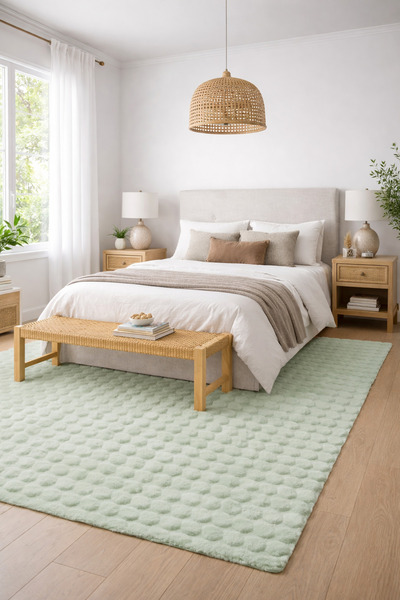HOME AURAA Pebbles Shaggy Rug-Aqua Green-200x300cm