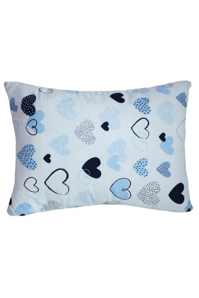 PRICHINDEL White Pillow with Blue Hearts, 30x40cm