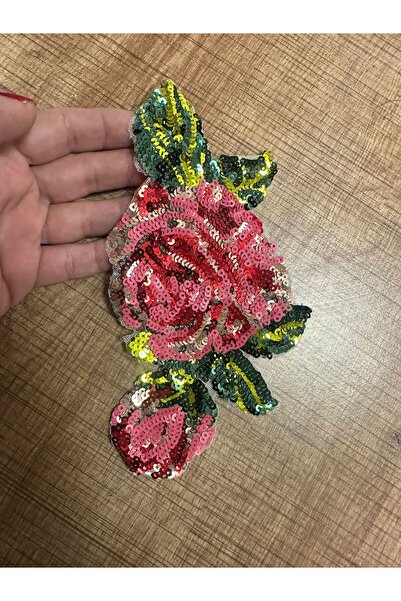 Gönülden Tasarım Aplicație de cusut cu flori brodate cu paiete 20x11 cm