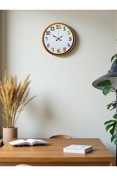 alpotekno 36 cm Orange Children's Room Wall Clock