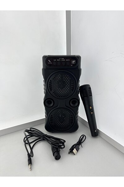 Lizbon LF-1688 Işıklı Bluetooth Karaoke Hoparlör Mikrofonlu Taşınabilir Ses S...
