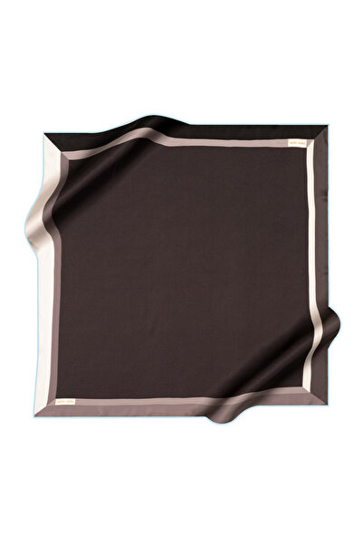 Pierre Cardin Black 90X90 Silk Crepe Satin Scarf
