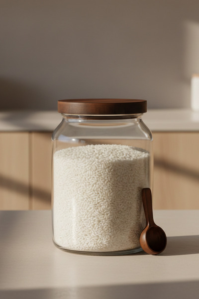 Sevinse Home Acacia Lid Mega Size Flour and Legume Jar 4 Liters - Detergent D...