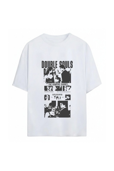 SVART WEAR The Vampire Diaries Baskılı Unisex Oversize %100 Pamuklu T-Shirt