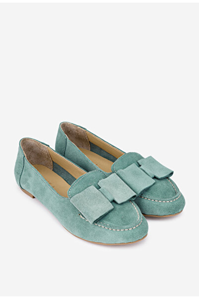 Dasha Women's mint green suede Leather with bow