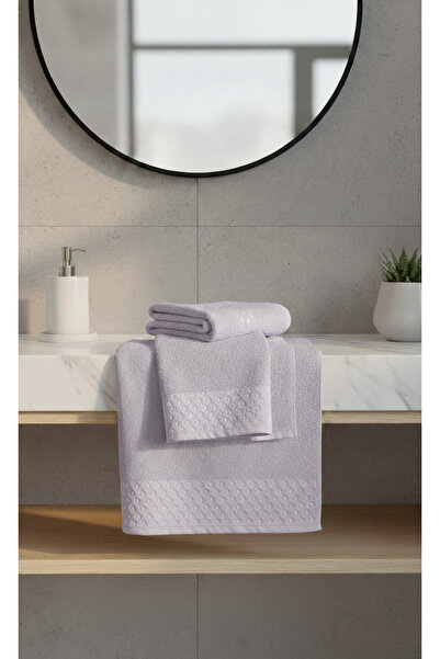 remtex 100% Cotton Lilac Polka Dot 2-Piece Towel Set 50X90 + 90X150 – Soft & ...
