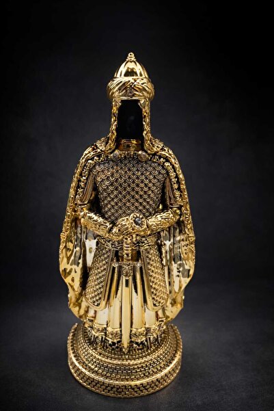 ay çerçeve selçuklu zırhlı şovalye savaşçı biblo -dekoratif heykel