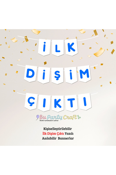 BuParty Craft Kişiye Özel - DİŞ BUĞDAYI - DİŞ PARTİSİ - Asılabilir Flama - İL...