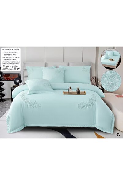 Casa Pucioasa Duvet Cover Set Set - 6 Pieces Smooth Cotton with Embroidery an...