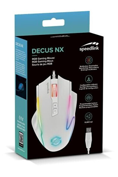 Speedlink Mouse de gaming Decus Nx RGB, alb - PC