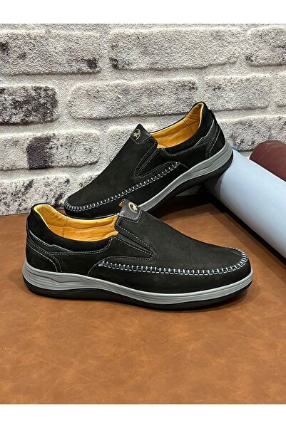Derilax Hakiki Nubuk Deri Ortopedik Rahat Hafif Yumuşak Ekinci Erkek Ayakkabı