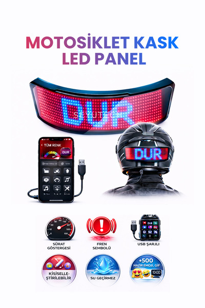 SEYUTECH Motosiklet Kask Led Panel Yazı ve Animasyon Eklenebilen Uygulama Kon...