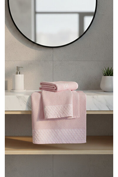 remtex 100% Cotton Pink Polka Dot Towel Set of 2 50X90 + 90X150 – Soft & High...