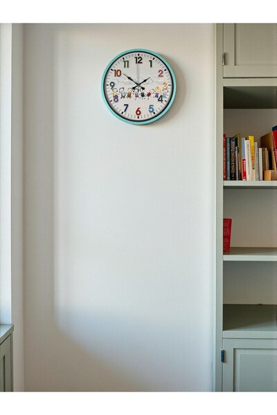 alpotekno 36 cm Turquoise Children's Room Wall Clock