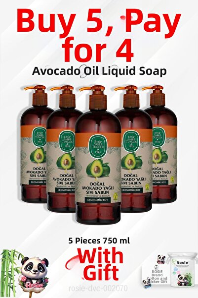 Eyüp Sabri Tuncer 750 مل صابون قطن روزي بزيت الأفوكادو - اشتري 5 واحصل على 4