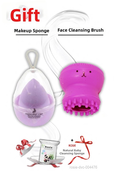 Tarko Makeup Sponge Lilac and Octopus Facial Cleansing Brush Light Pink Rosie...