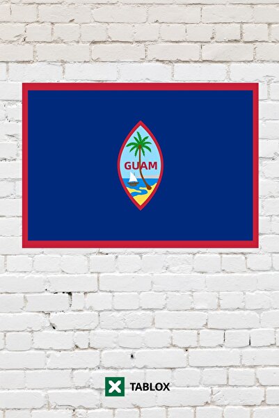 TABLOX Guam Drapelul țării Tablou decorativ Tablou din lemn MDF Semn stradal ...