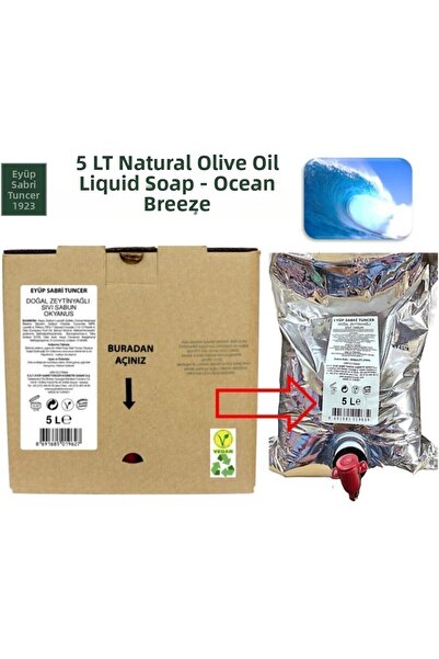 Eyüp Sabri Tuncer صابون سائل بزيت الزيتون الطبيعي من أوشن 5 لتر - كيس داخل صندوق
