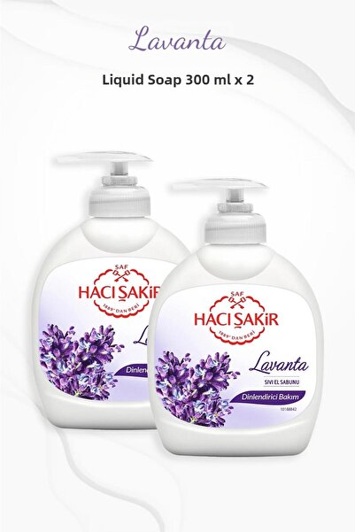 Hacı Şakir صابون سائل مرطب باللافندر 300 مل × 2 قطعة