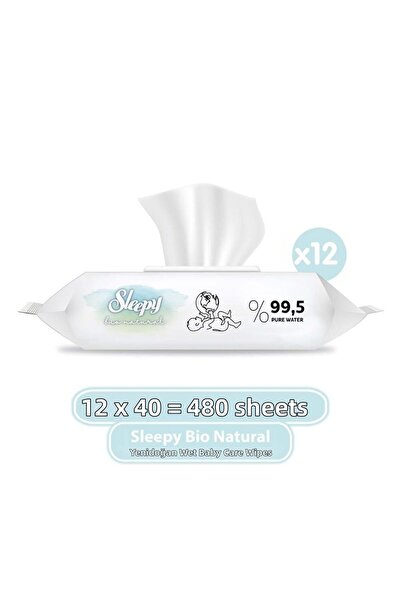 Sleepy مناشف مبللة لحديثي الولادة من بيو ناتشورال 40 × 12 قطعة