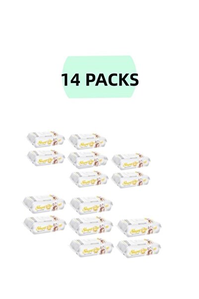 Sleepy الحساسة 90 ورقة 14 حزمة مناديل مبللة ومناشف