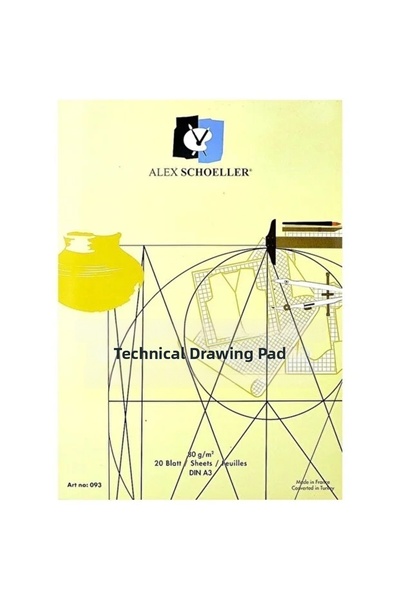 Alex Schoeller Vertical Technical Drawing Block 80gr A3 20 Sheets
