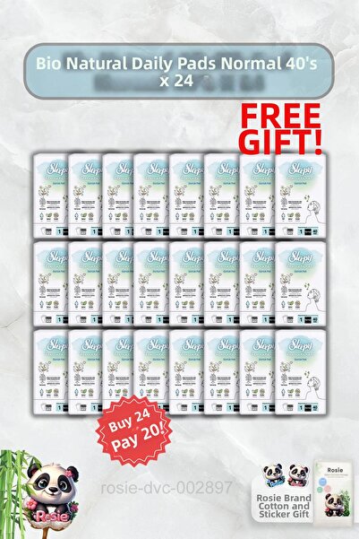 Sleepy اشتري 24 واحصل على 20 فوط يومية سليبي بيو الطبيعية العادية 40 وروزي