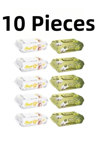 Sleepy منشفة مبللة حساسة الملمس 5x90 ومنشفة مبللة بزيت الزيتون 5x90 450 ورقة