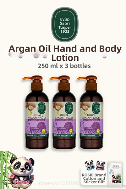 Eyüp Sabri Tuncer روزي - 3 قطع لوشن للجسم أيوب صبري تونجر، أرغان 250 مل و60 ق...