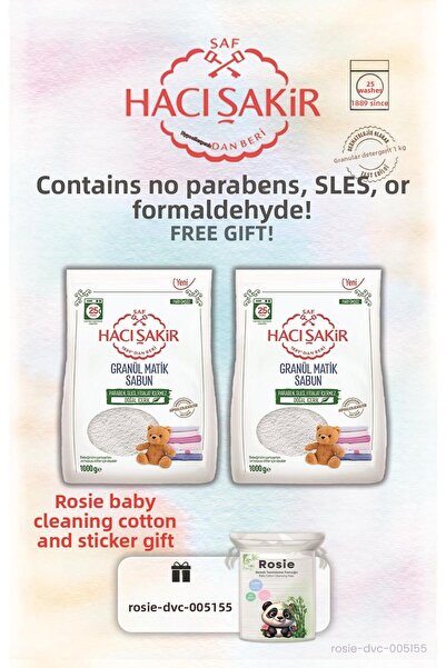 Hacı Şakir 2 حبيبات من مسحوق غسيل ماتيك 1000 جرام وروزي
