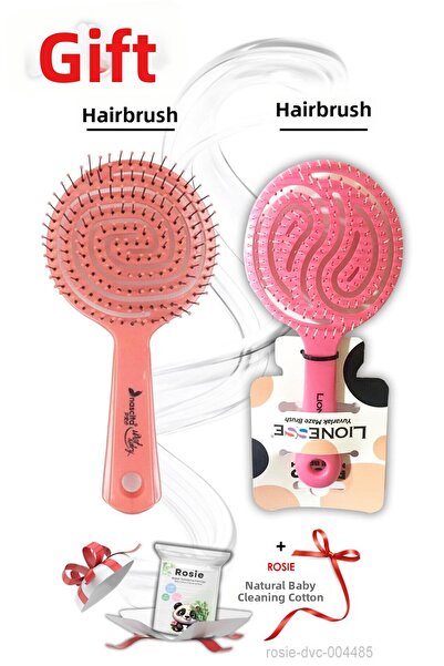 Tarko Perie de păr rotundă roz și perie de păr ovală tridimensională roz ROSI...