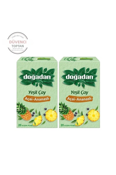 Doğadan شاي أخضر أكاي بالأناناس في كوب × 2 قطعة