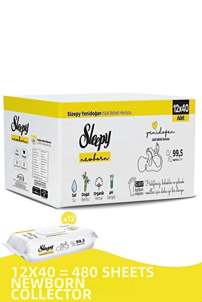 Sleepy مناديل مبللة لحديثي الولادة 12x40 (480 ورقة)