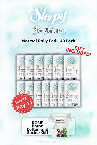 Sleepy اشتري 13 واحصل على 11 Sleepy Bio Natural Daily Pads 40s وROSIE