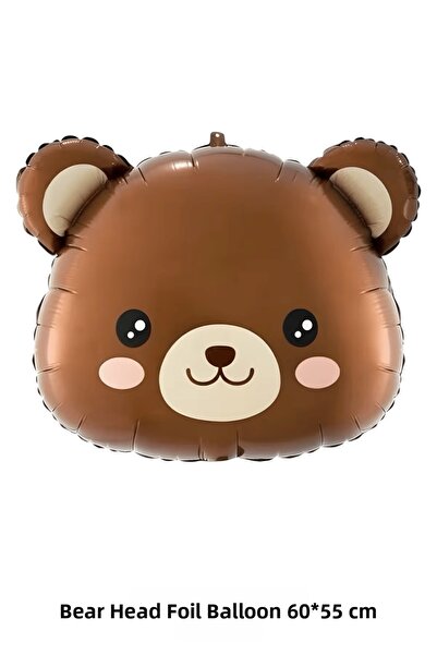 Bunloon Bear Head Shaped Foil Balloon 60X55 cm Party Decoration